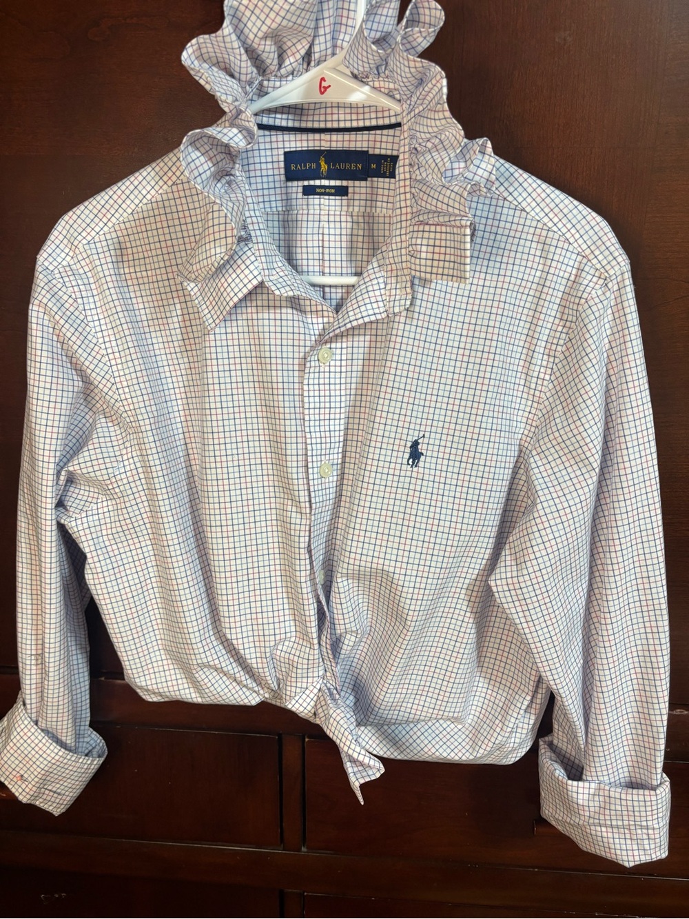 Upcycled Ralph Lauren Blue/Red Check Shirt
